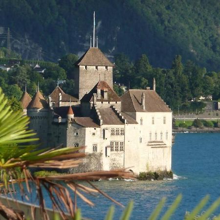 studio vue panoramique sur le lac léman Veytaux Exterior foto